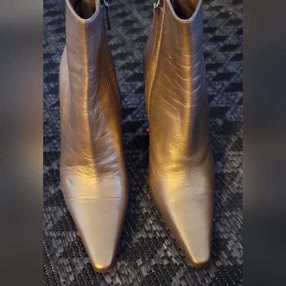 Ralph Lauren  Never Worn In Box Bronze Metallic Nappa Leather Ankle Bootie - Picture 3 of 7
